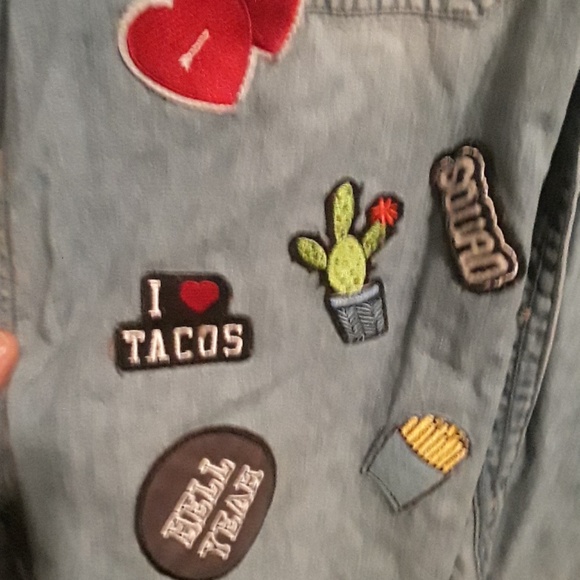 American eagle patchwork button up - Picture 5 of 6